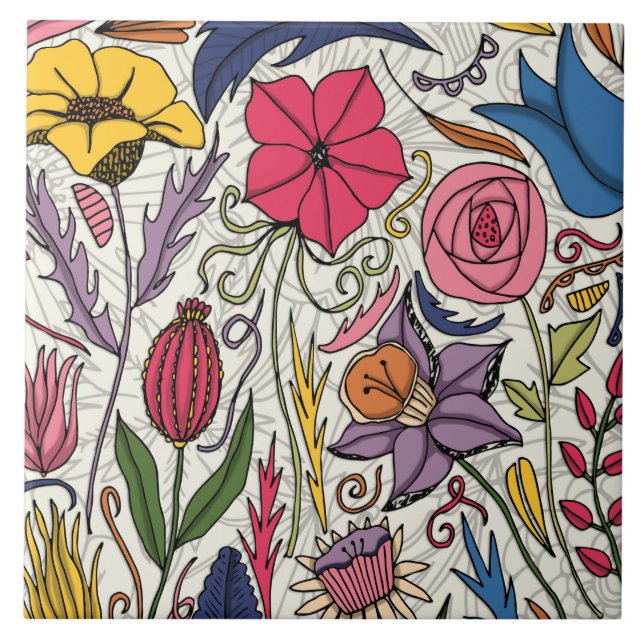 Carreau de céramique "de jardin audacieux" (Devant)