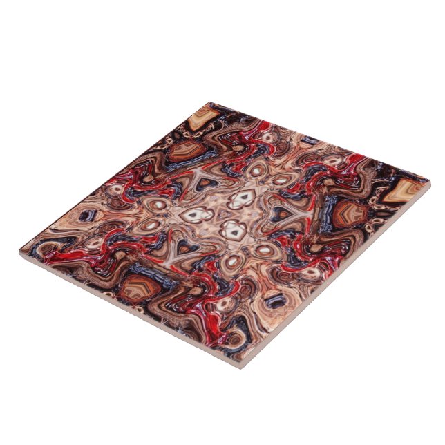 Carreau de céramique de la terre psychédélique (Côté)