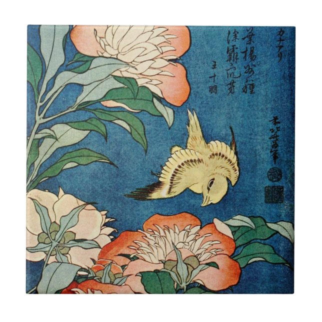 Carreau de céramique de PIVOINES ASIATIQUES (Devant)