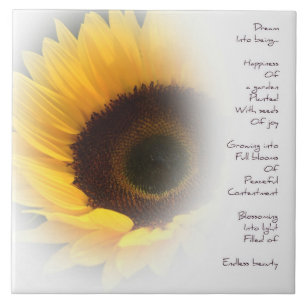 Carreau de céramique de poème rêveur de tournesol