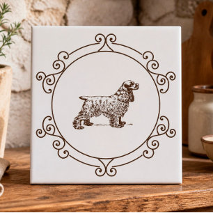 Carreau de céramique décoratif Cocker Spaniel
