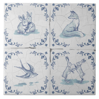 Carreau de céramique Delft dessous de plat Animaux