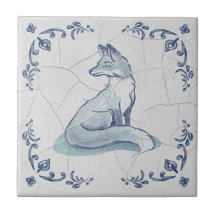 Carreau de céramique Delft Fox