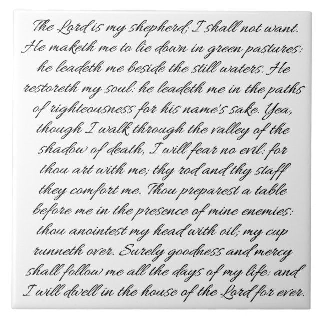 Carreau de céramique des psaumes 23 (Devant)