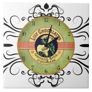 Carreau de céramique d'horloge de chocolat de
