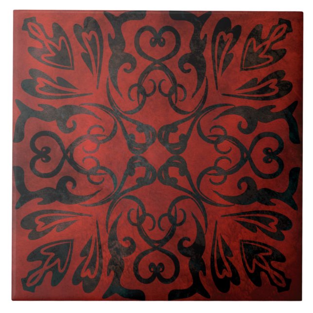 carreau de céramique élégant romantique mandala no (Devant)