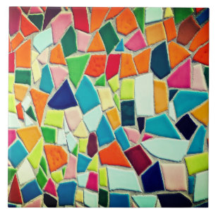 Carreau de céramique en mosaïque colorée