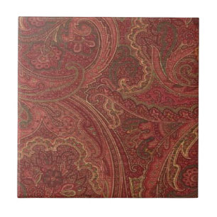 Carreau de céramique floral vintage de Paisley