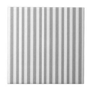 Carreau de céramique gris et blanc à rayures carré