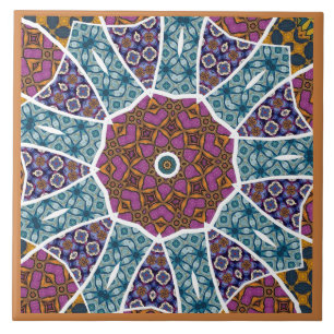 Carreau de céramique mandala décoratif