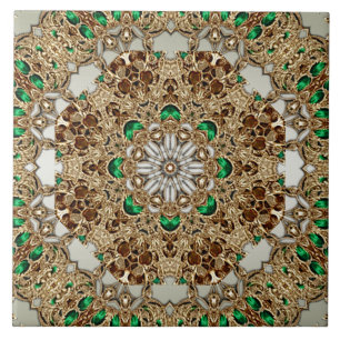 Carreau de céramique orné doré élégant