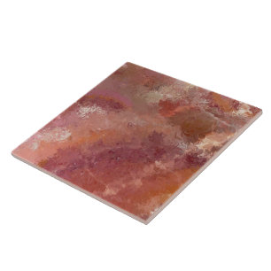 Carreau de céramique pastel à craquelure orange