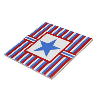 Carreau de céramique patriotique américain d'art
