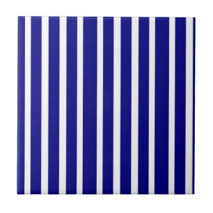 Carreau de céramique rayé bleu et blanc