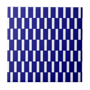 Carreau de céramique rayé bleu et blanc