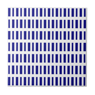 Carreau de céramique rayé bleu et blanc