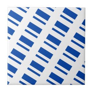 Carreau de céramique rayé bleu et blanc