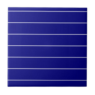 Carreau de céramique rayé bleu et blanc