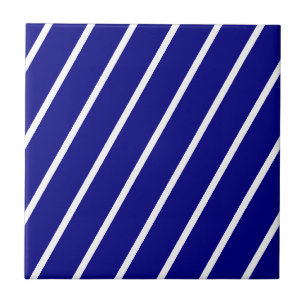 Carreau de céramique rayé bleu et blanc