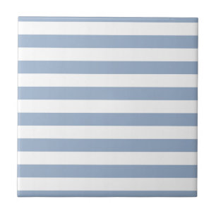 Carreau de céramique rayé bleu et blanc