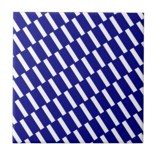Carreau de céramique rayé bleu et blanc