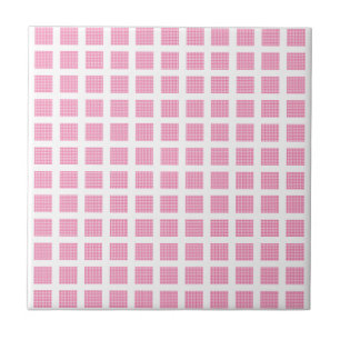Carreau de céramique rayé rose carré