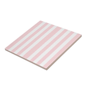 Carreau de céramique rayé rose et blanc