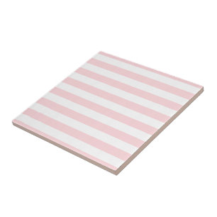 Carreau de céramique rayé rose et blanc rayé