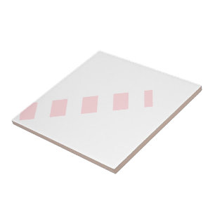 Carreau de céramique rayé rose et blanc rayé