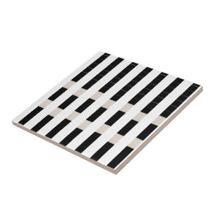Carreau de céramique rayure noire et beige