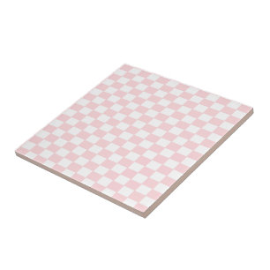 Carreau de céramique rose et blanc carré