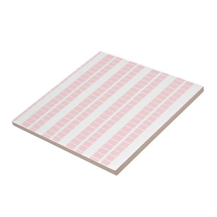 Carreau de céramique rose et blanc rayé