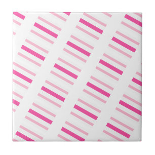Carreau de céramique rose marron blanc rayé