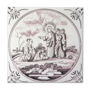 Carreau de céramique rouge de manganèse biblique