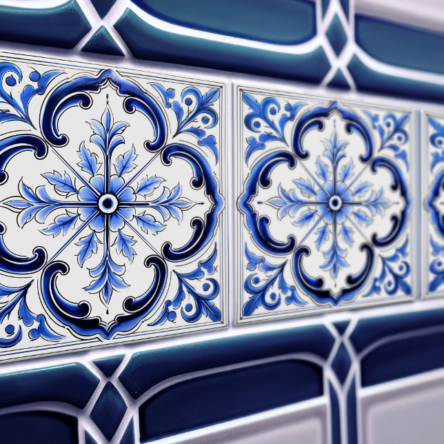 Carreau de céramique Talavera Azulejo Bleu (Créateur téléchargé)