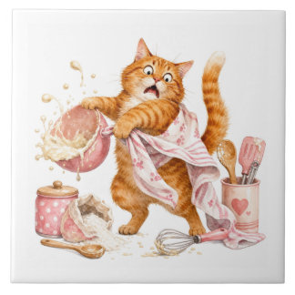 Carreau de cuisine chat drôle
