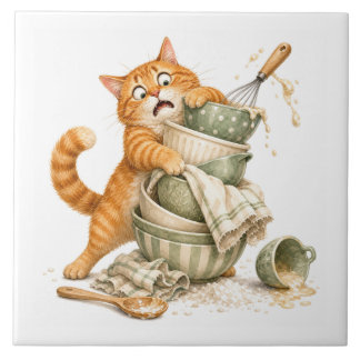 Carreau de cuisine chat drôle