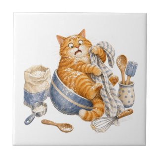 Carreau de cuisine chat drôle