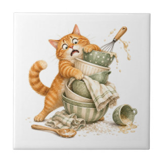 Carreau de cuisine chat drôle