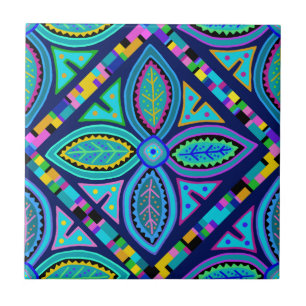 Carreau de fleur Mola indien Kuna