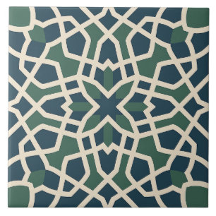Carreau de géométrie bleu et vert du labyrinthe an