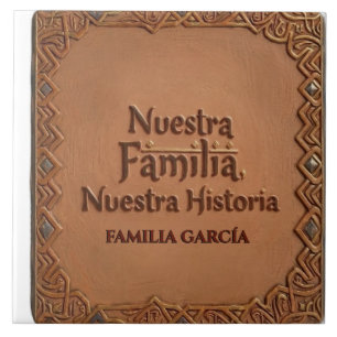 Carreau De la céramique artisanale : "Notre famille, notre