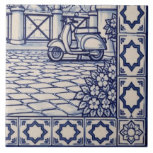 Carreau de mosaïque Azulejo de Rome 6 sur 6 en bas