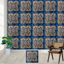 Carreau de Motif de clé grecque antique en or et b