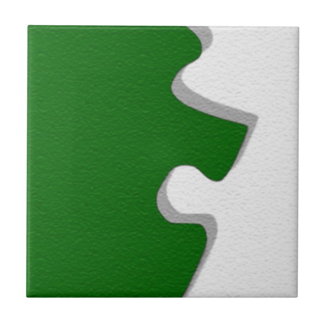 Carreau de pièce de puzzle vert (Devant)