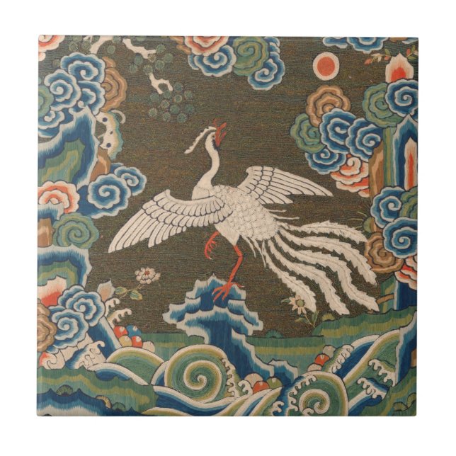 Carreau Décor d'antiquité chinois d'oiseaux (Devant)