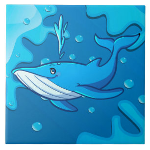 Carreau décor de baleine de plage mignonne