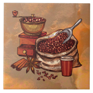 Carreau Décor de café taché cool