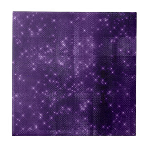 Carreau Décor d'étoiles violet de verre