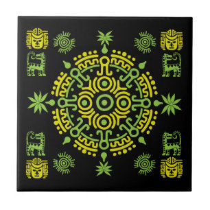 Carreau Décor d'origine artistique aztèque mexicaine